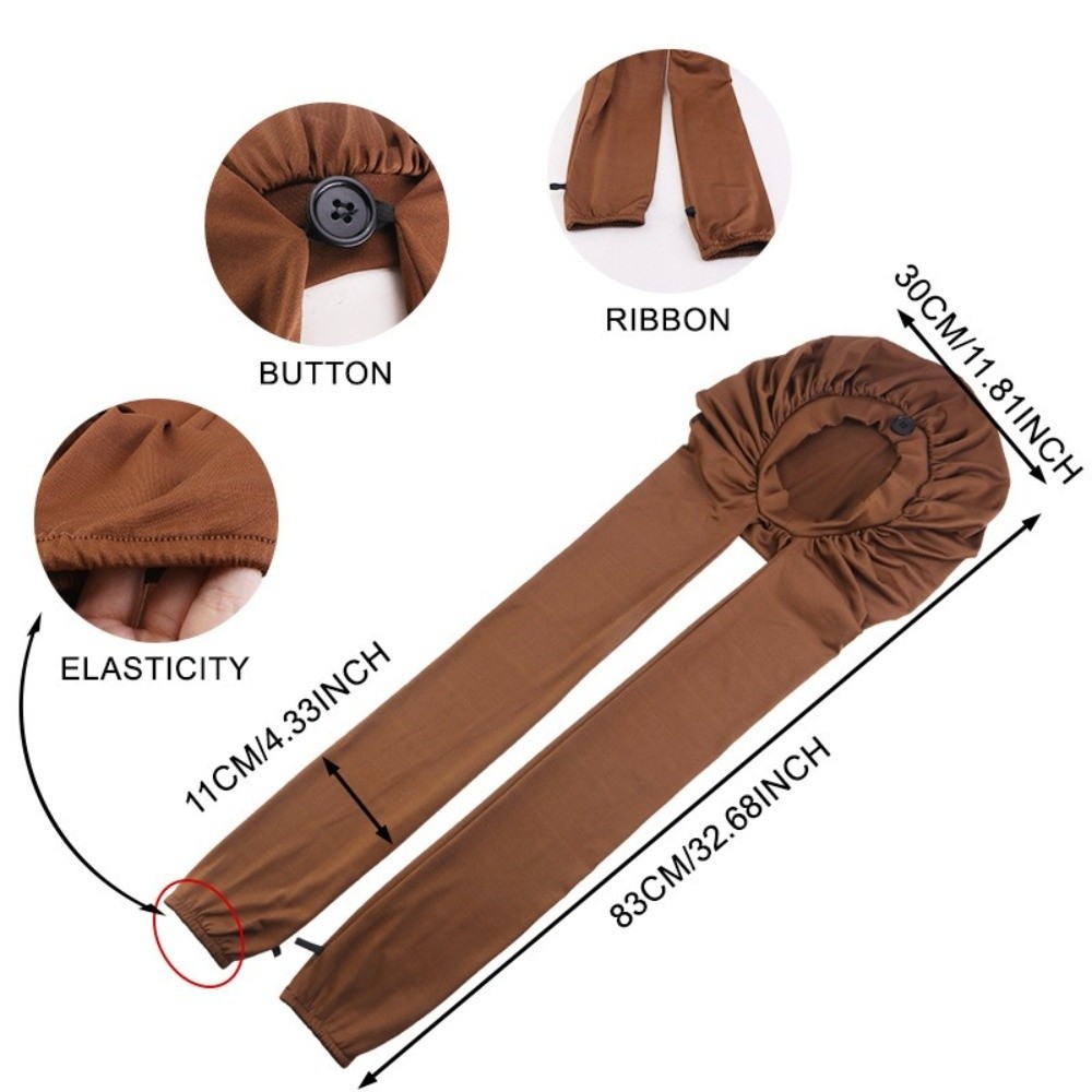 Bonnet de nuit en satin soyeux pour dreadlocks, léger et ajustable, pour cheveux longs, idéal pour dormir et se baigner, avec longue queue