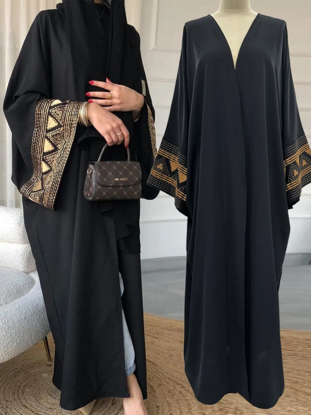 Caftan marocain Abayas Eid musulman Abaya pour femmes robes de dubaï Jalabiya broderie Ramadan Islam robes arabe longue Robe 2026