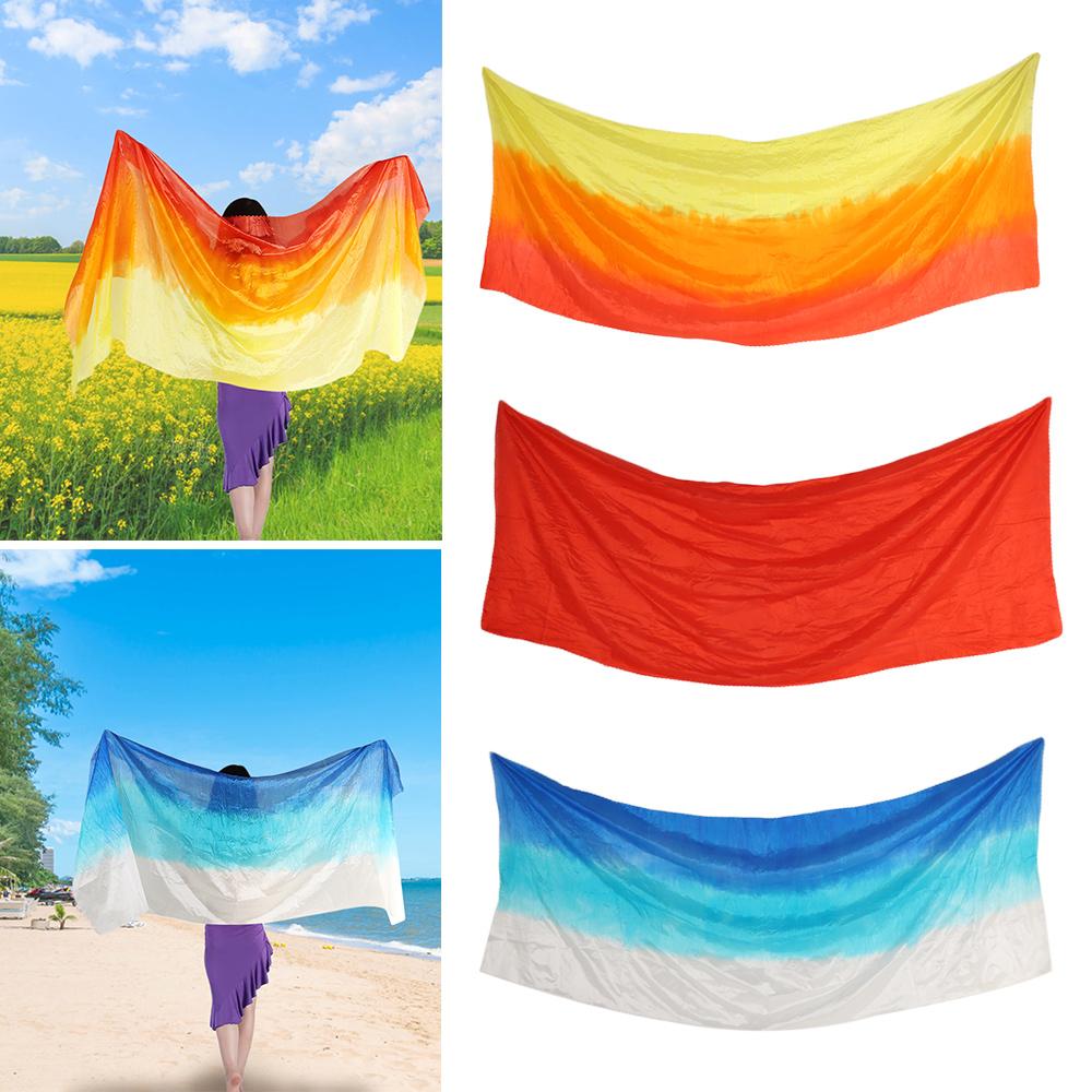 Voiles de danse du ventre à dégradé de couleurs, texture légère, longs châles de danse latine, foulards de danse