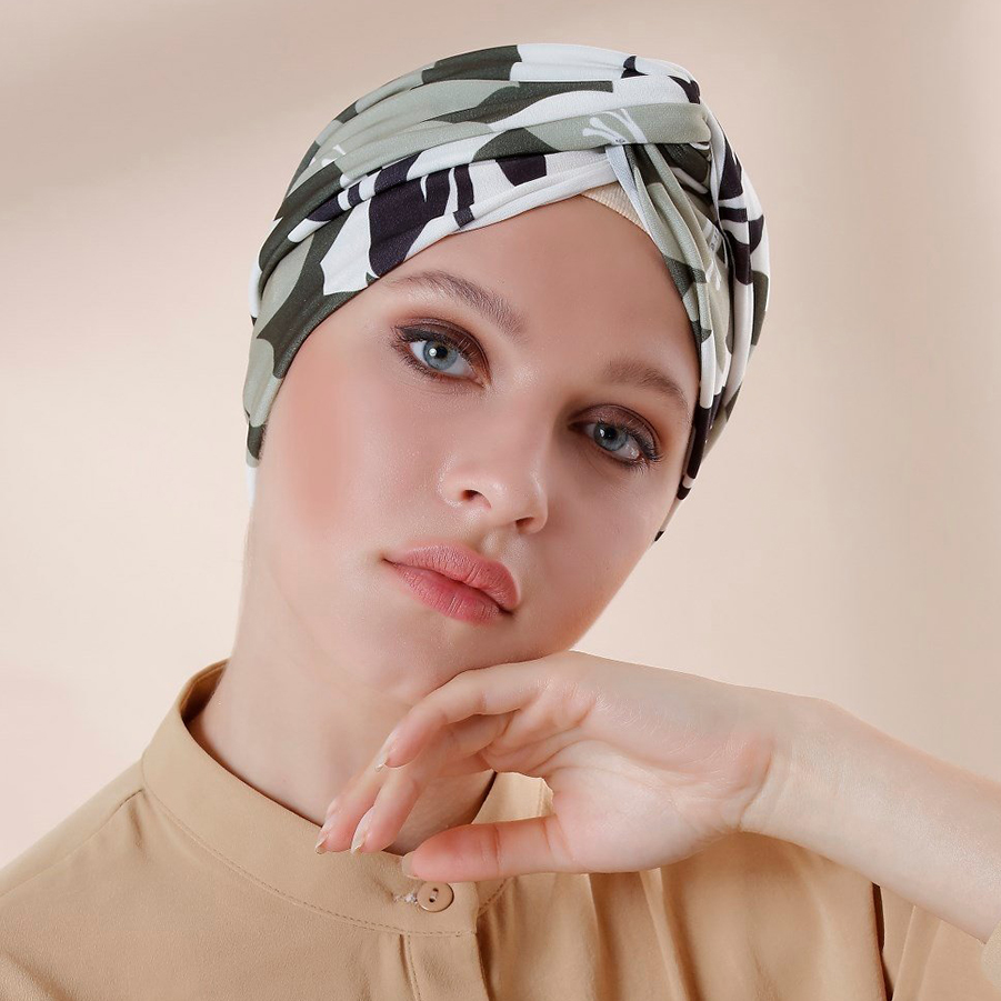 Hijab d'intérieur musulman coloré pour femmes, turban instantané islamique, casquette pour dames, imprimé léopard à rayures