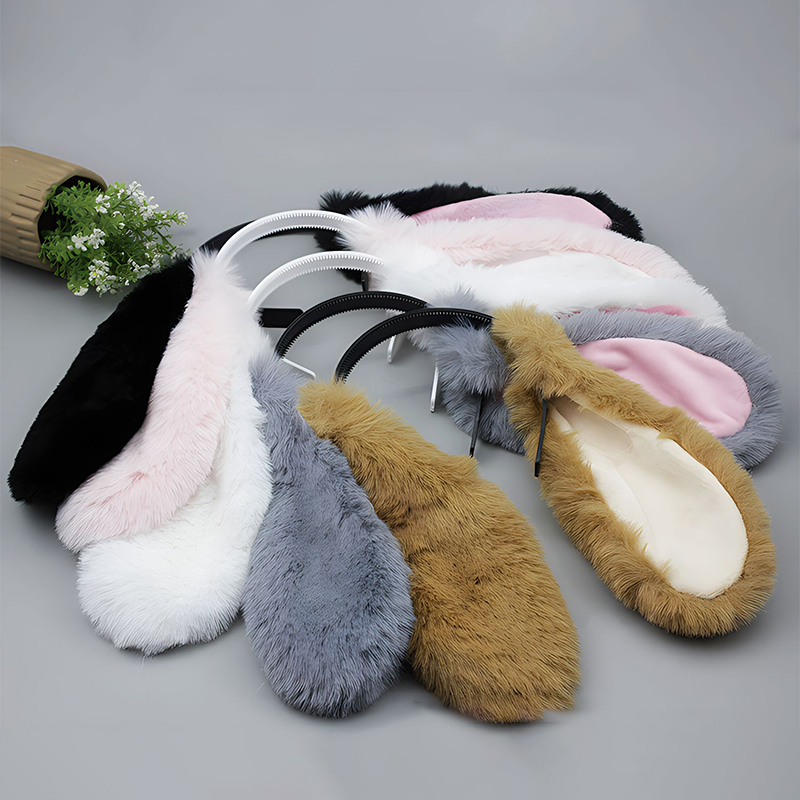Serre-tête en peluche avec oreilles de lapin mignonnes, accessoire de coiffure pour costume de cosplay, pour adultes et fêtes