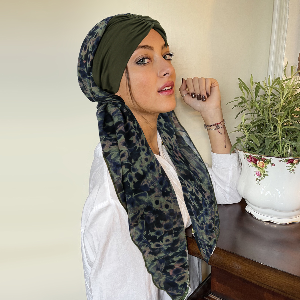 Nouveau femmes pré-attaché Turban casquette fleur imprimé musulman Hijab Cancer chimio chapeau couverture perte de cheveux tête écharpe enveloppement Strech Bandana