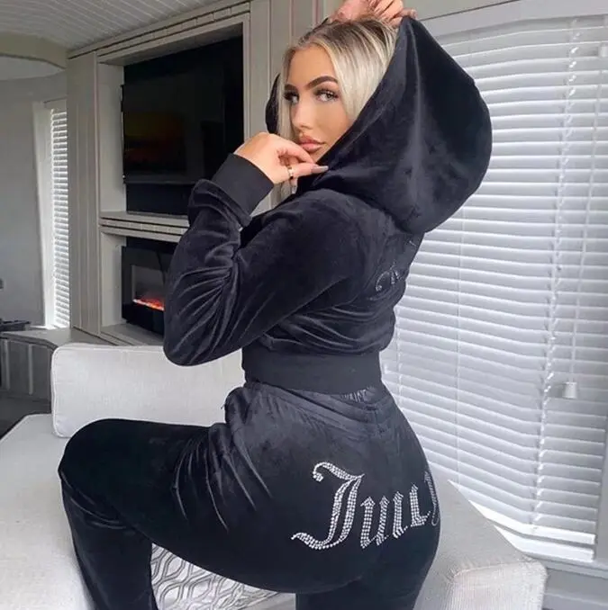 2025 automne hiver femmes sweat ensemble couleur unie décontracté Simple à capuche 2 pièces ensemble mode gymnase Jogging femme pantalon ensembles