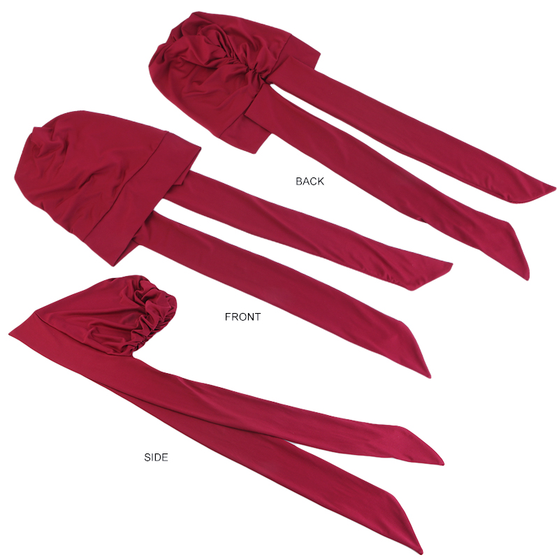 Pré-cravate couleur unie Turban ethnique ruban élastique foulard islamique fond chapeau mode bonnet chapeau Durags pour les femmes envelopper tête