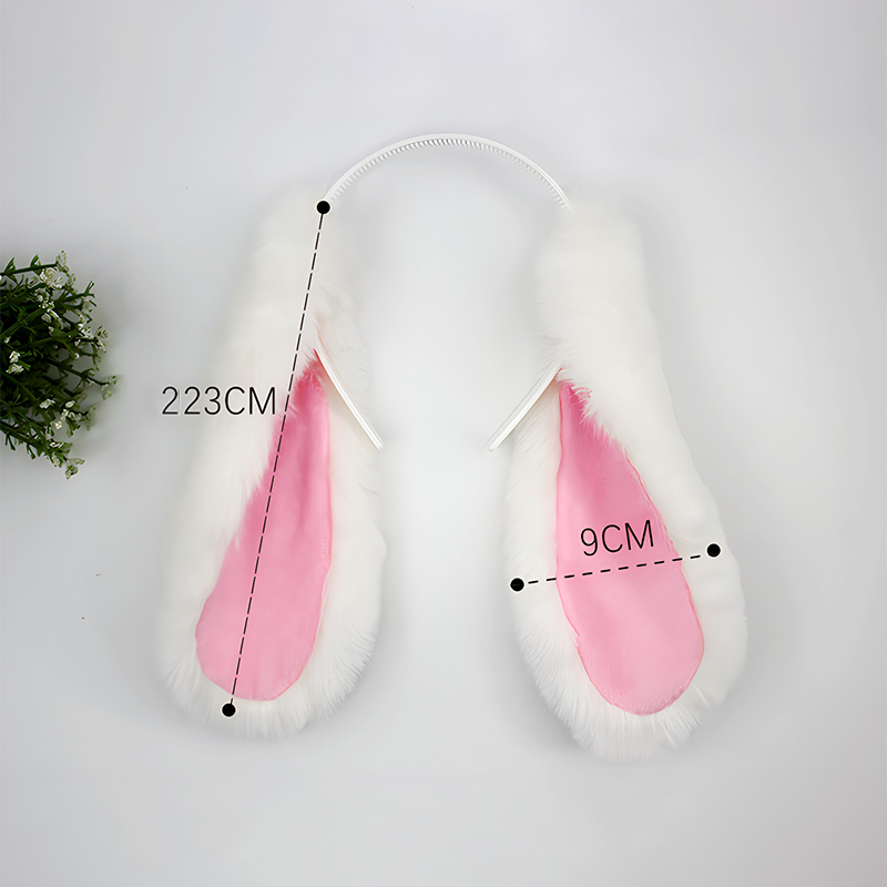 Serre-tête en peluche avec oreilles de lapin mignonnes, accessoire de coiffure pour costume de cosplay, pour adultes et fêtes