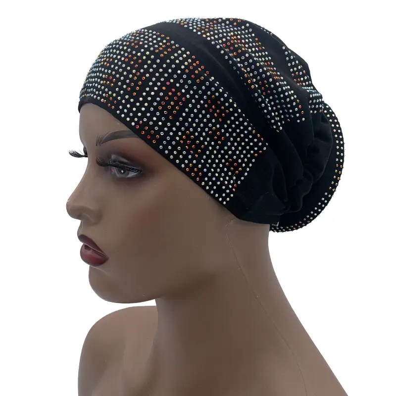 Turban élastique pour femmes musulmanes, bonnet Hijab, bandeau de sauna, casquettes africaines et indiennes, 2022