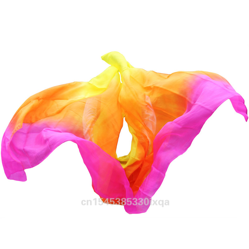 Voile de danse du ventre en soie légère, 100%, écharpe lancée à la main, châle, voile en soie, 200cm, 250cm, 270cm, pour enfants et adultes, Performance sur scène