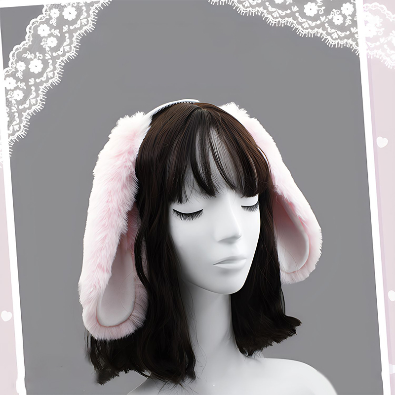 Bandeau oreilles de lapin mignon, cerceau en peluche pour cheveux, couvre-chef, Costume de Cosplay, accessoires pour cheveux, fête pour adultes