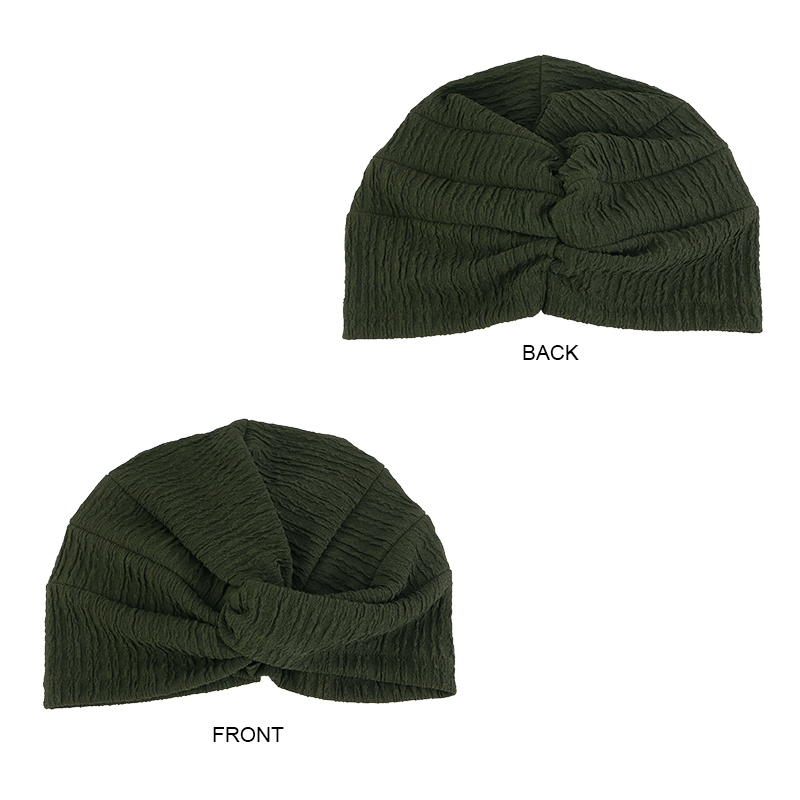 Lot de 2 Turbans Musulmans Plissés pour Femmes, Hijab Extensible à Nœud Torsadé, Foulard Chimio, Couvre-Chef, Coiffe Islamique