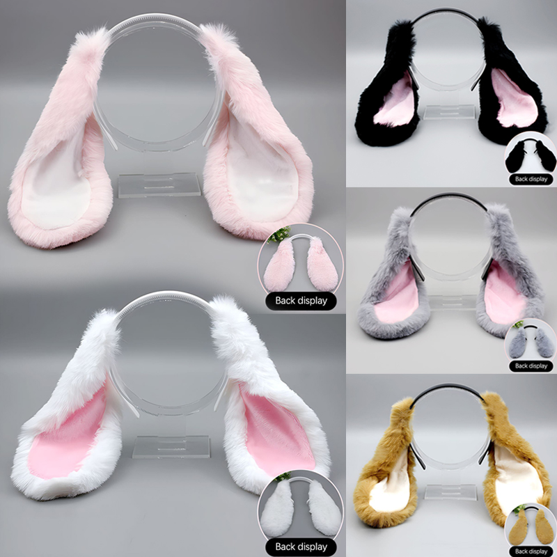 Serre-tête en peluche avec oreilles de lapin mignonnes, accessoire de coiffure pour costume de cosplay, pour adultes et fêtes