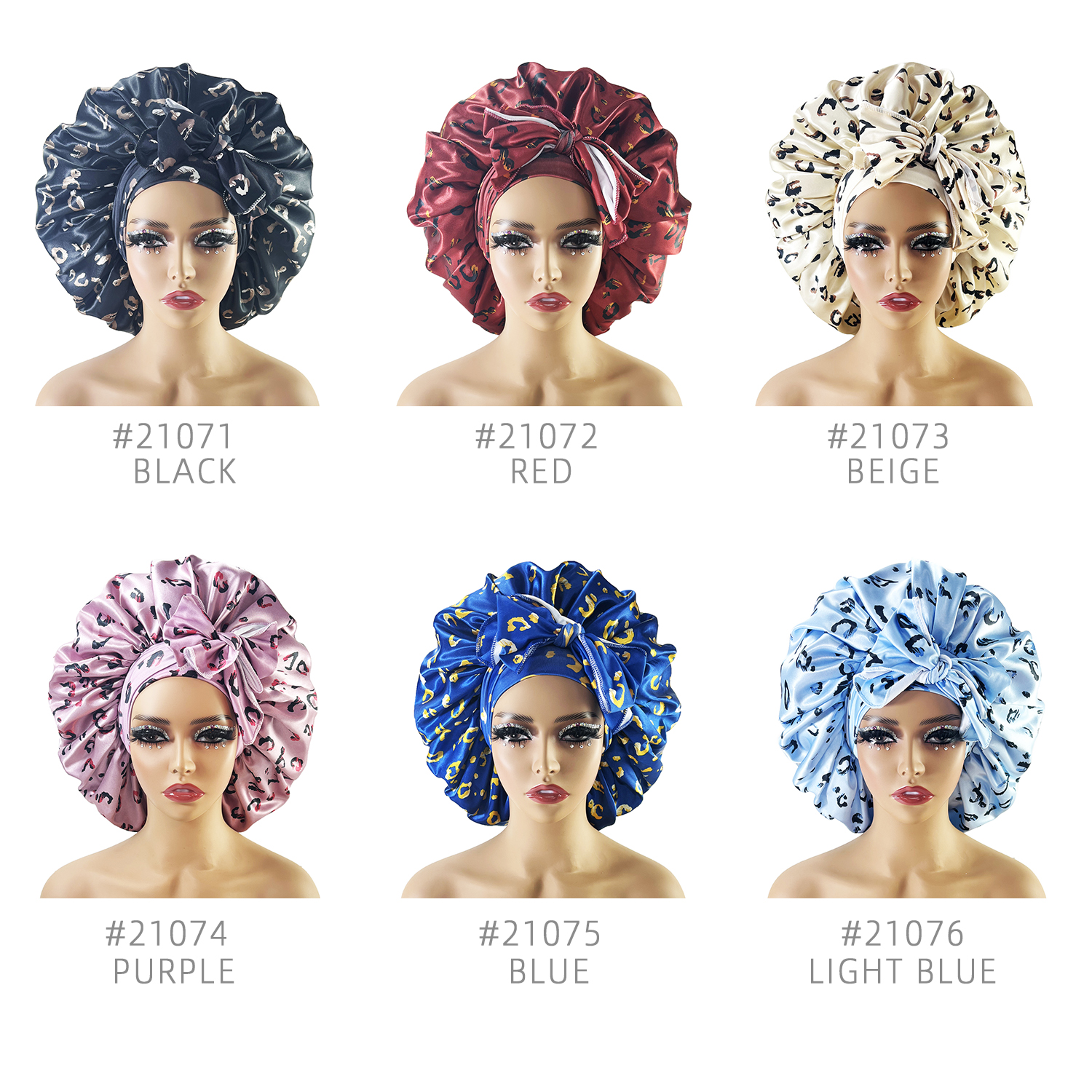 Nouveau Grand Bonnet en Satin de soie, Bonnet de nuit avec bandeau à nouer, enveloppe de bord pour femmes, cheveux tressés bouclés