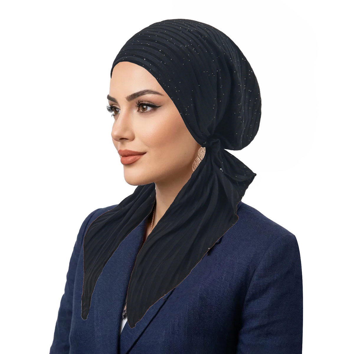 Nouveauté 2026 : Hijabs musulmans à rayures, turbans, foulards à longue queue, bonnets hijab élastiques et bonnets chimio respirants pour femmes et filles