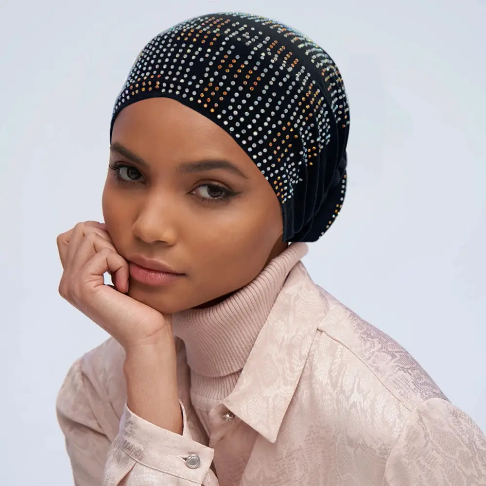 Turban élastique pour femmes musulmanes, bonnet Hijab, bandeau de sauna, casquettes africaines et indiennes, 2022