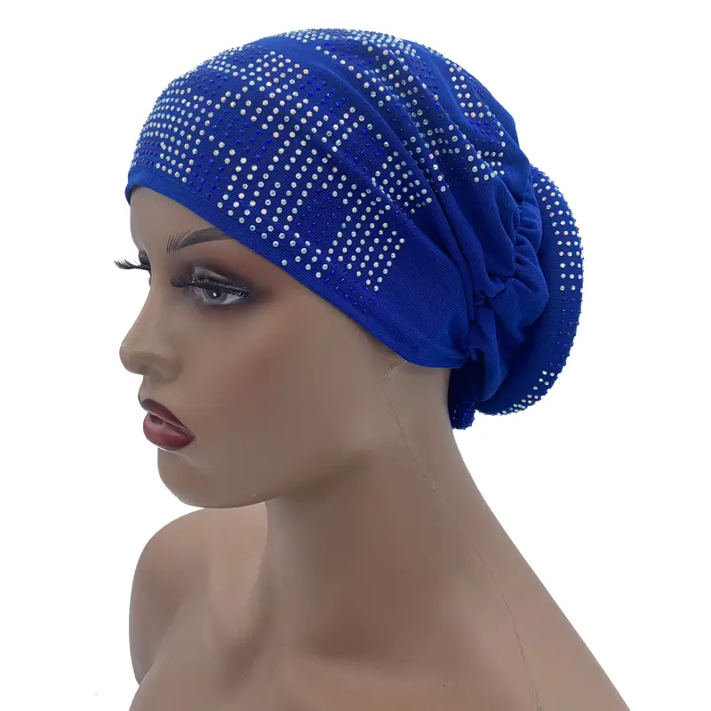 Turban élastique pour femmes musulmanes, bonnet Hijab, bandeau de sauna, casquettes africaines et indiennes, 2022