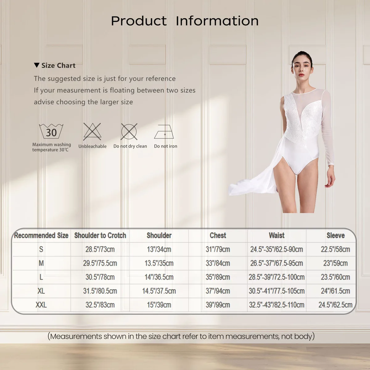 Guide des tailles du fabricant